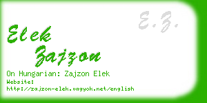 elek zajzon business card